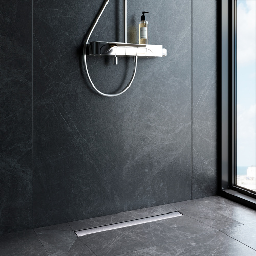 картинка W01SC-U11-060-04SB MasterFlow Трап для душа линейный универс затвор Tile 60см цвет сталь мат от магазина Сантехстрой