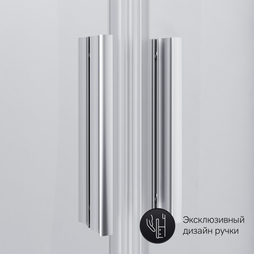 картинка W90G-401-080WT Gem душевое ограждение 80х80, стекло прозрачное, профиль матовое серебро, без поддона от магазина Сантехстрой