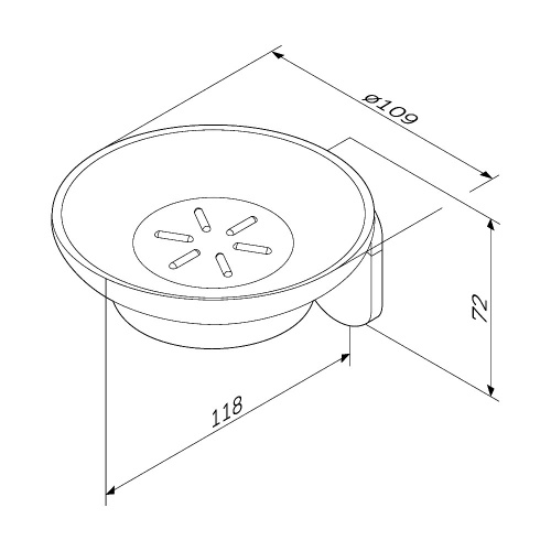 картинка A8434222 X-Joy Стеклянная мыльница с настенным держателем от магазина Сантехстрой