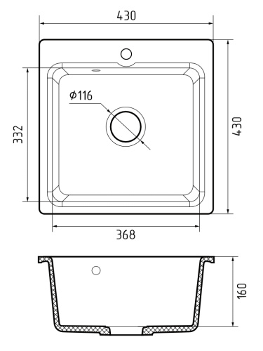 картинка Кухонная мойка Reflexion Base RX0743SD, песочный от магазина Сантехстрой