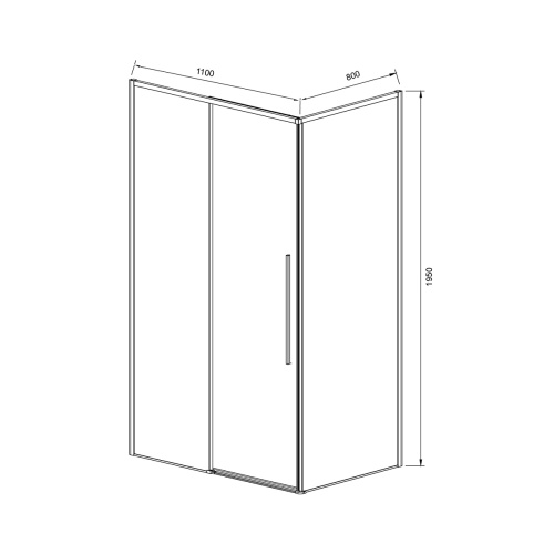 картинка Душевой уголок Slim-N VSR-4SN8011CGB, 1100*800, черный, стекло тонированное от магазина Сантехстрой