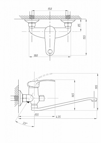картинка Смеситель для ванны с душем FAUZT FZs-888-133 тип См-ВУОРНШлА от магазина Сантехстрой