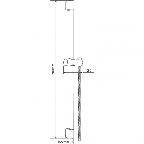 картинка Душевая штанга Orange OS8B Черная матовая от магазина Сантехстрой