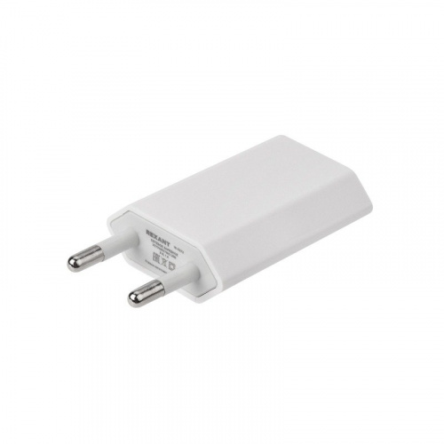 картинка Сетевое зарядное устройство для iPhone/iPad REXANT USB,  5V,  1 A,  белое от магазина Сантехстрой