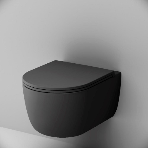 картинка DX86C1700MBSC Sirius подвесной унитаз безободковый с сиденьем микролифт, черн мат от магазина Сантехстрой