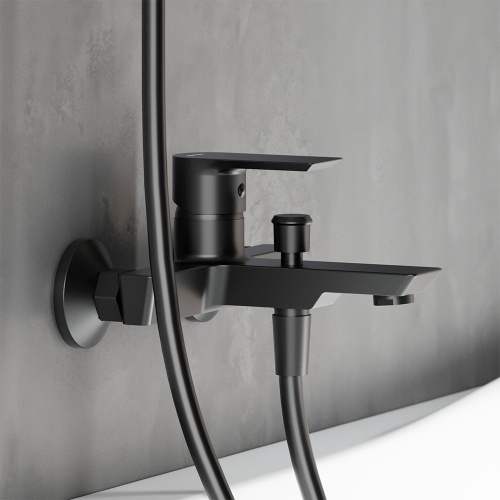 фото 471000300 apollo смеситель для ванны и душа, черный