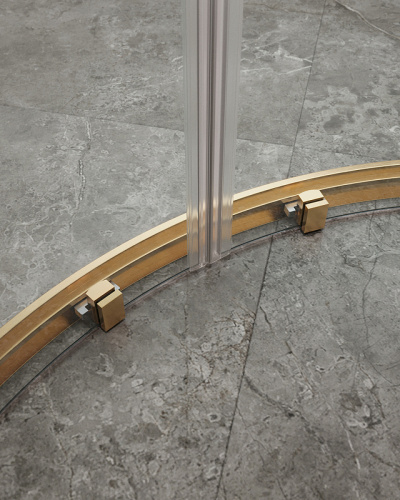картинка Душевой уголок Cezares Molveno 120x120 MOLVENO-R-22-100+20-C-BORO-IV профиль Брашированное золото стекло прозрачное от магазина Сантехстрой