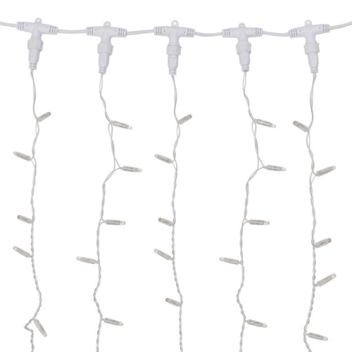 картинка Гирлянда светодиодная Занавес (Дождь),  2х3м,  600 LED БЕЛЫЙ,  прозрачный ПВХ,  IP65, постоянное свечение,  230В,  соединяется (нужен шнур питания 303-500-1) от магазина Сантехстрой