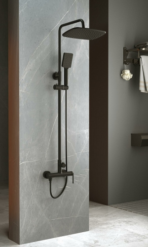 картинка Душевая система BelBagno Acqua-DOCM-NERO черный матовый от магазина Сантехстрой