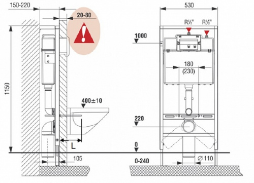 картинка ПЭК: Roca VICTORIA Унитаз + сидение микролифт + инсталляция + кнопка от магазина Сантехстрой