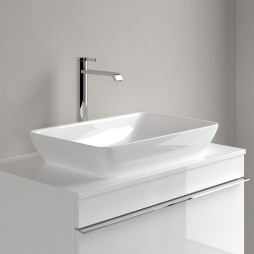 картинка Villeroy&Boch Venticello Раковина накладная 550х360х170, без отв. под смеситель, с переливом, CeramicPlus, цвет альпийский белый от магазина Сантехстрой