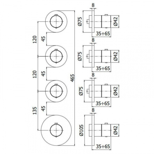 картинка Термостат для ванны Paffoni Modular Box MDE019CR от магазина Сантехстрой