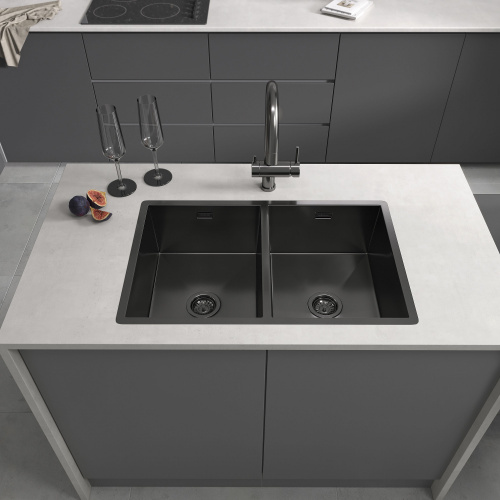 картинка Кухонная мойка Reflexion Garda RX2170BL оружейная сталь от магазина Сантехстрой