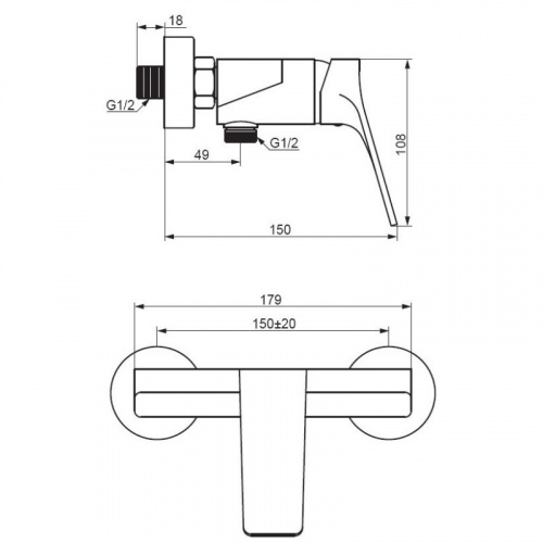 фото 402000300 merkur смеситель для душа, чёрный