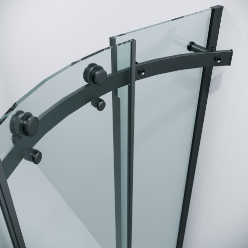 картинка Душевое ограждение Grossman Classic 301.K33.04.9090.21.00 (90х90х195) четверть круга,раздвижная,черный матовый,стекло прозрачное, 1 место от магазина Сантехстрой