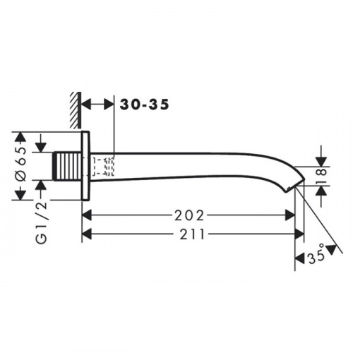 картинка HG Vivenis Излив на ванну, цвет хром от магазина Сантехстрой