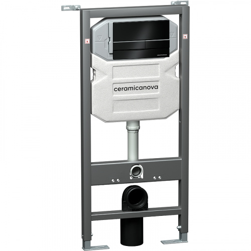 картинка Комплект унитаза с инсталляцией Ceramica Nova Metropol CN4002_1002B_1000 с сиденьем Микролифт и Черной матовой клавишей смыва от магазина Сантехстрой