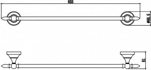картинка Держатель для полотенец прямой 60 см Savol 68а (S-06824A) от магазина Сантехстрой