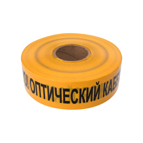 картинка Лента сигнальная «Осторожно оптический кабель» 70 мм х 500 м REXANT,  цвет желтый/черный от магазина Сантехстрой