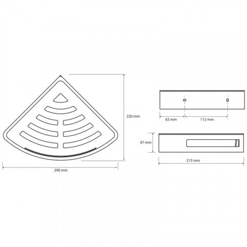 картинка Полка угловая 22х22 см Bemeta Cytro 153102390 от магазина Сантехстрой