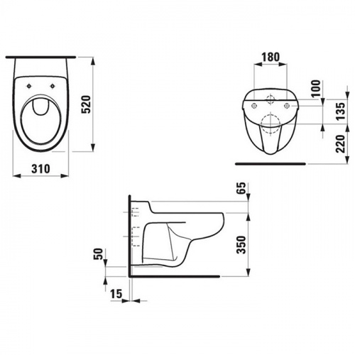 картинка LAUFEN Florakids Унитаз подвесной с глубоким смыванием 520х310х300 мм, ,цвет  белый от магазина Сантехстрой