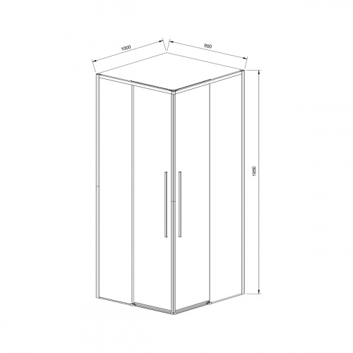 картинка Душевой уголок Slim-N VSS-4SN9010CLGM, 1000*900, вороненая сталь, стекло прозрачное от магазина Сантехстрой