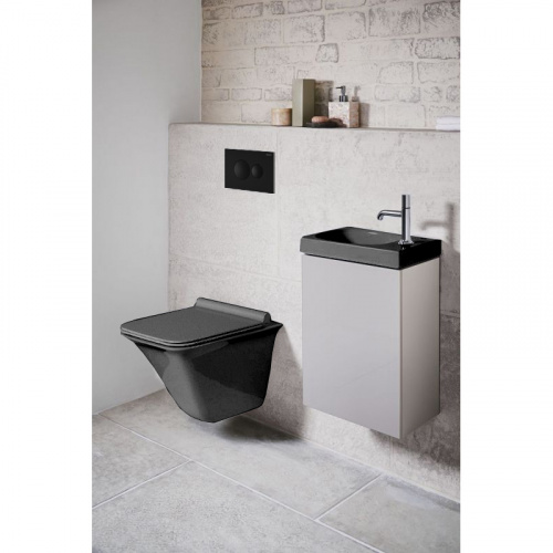 картинка Кнопка смыва Loranto 24.6х1.4х16.5 для инсталляции, металл/пластик, цвет Черный матовый (7313) от магазина Сантехстрой