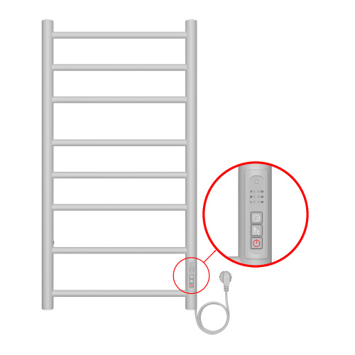 картинка Полотенцесушитель электрический AZARIO PARMA 400/800 8 секций, диммер справа, белый (AZ10848W) от магазина Сантехстрой