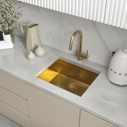 картинка Кухонная мойка Reflexion Como RX2054GD брашированное золото от магазина Сантехстрой