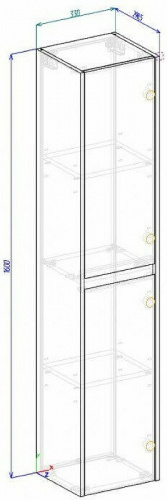 картинка Пенал BelBagno kraft-1600-2a-sc-rt-l от магазина Сантехстрой