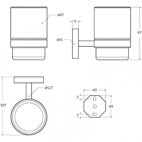 картинка Стакан для зубных щеток Cezares Relax RELAX-TUMS-NOP Черный матовый от магазина Сантехстрой