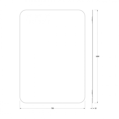 картинка Зеркало с окантовкой (70x100 cm) (Черный цвет) (EVOFORM) от магазина Сантехстрой