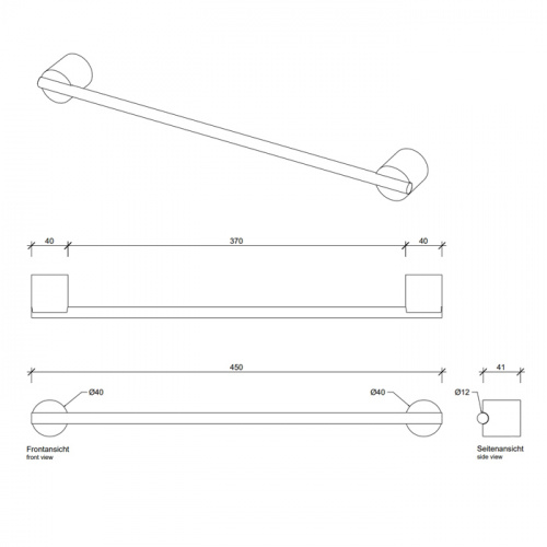 картинка Decor Walther Stone HTE45 Полотенцедержатель 45см, цвет: белый / хром от магазина Сантехстрой