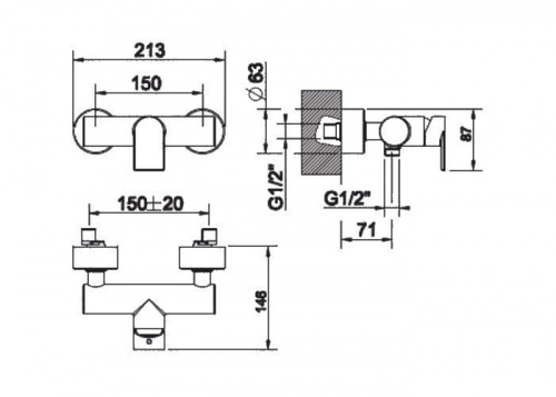 фото смеситель для душа gessi via manzoni 38631.031