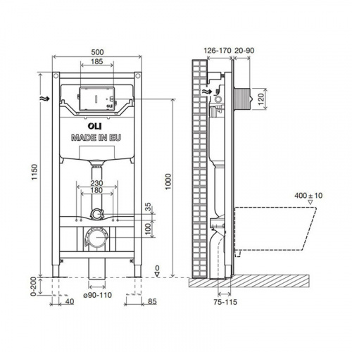 картинка Инсталляция OLI 120 ECO Sanitarblock mechanic (879236) от магазина Сантехстрой
