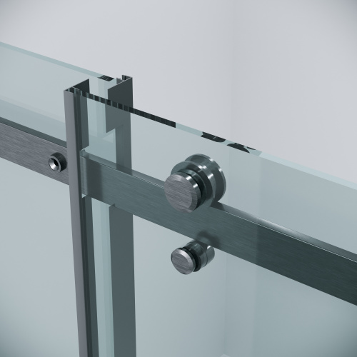 картинка Дверь в нишу 100.K33.04.110.42.00 Classic (110*195) графит сатин, стекло прозрачное, 1 место от магазина Сантехстрой