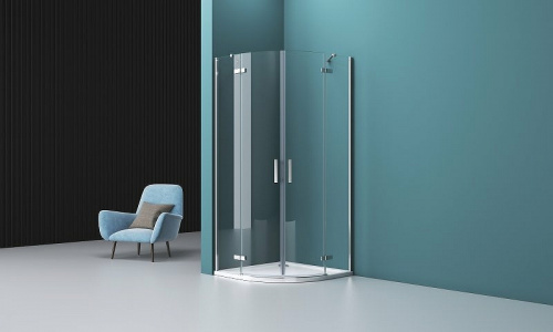 картинка Душевой уголок BelBagno Kraft 100х100 KRAFT-R-2-100-C-Cr профиль Хром стекло прозрачное от магазина Сантехстрой
