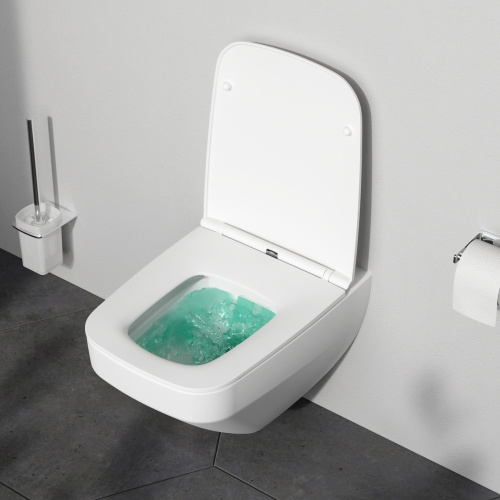 картинка C50A1700MWSC Inspire V2.0 подвесной унитаз FlashClean с сиденьем микролифт, бел мат от магазина Сантехстрой