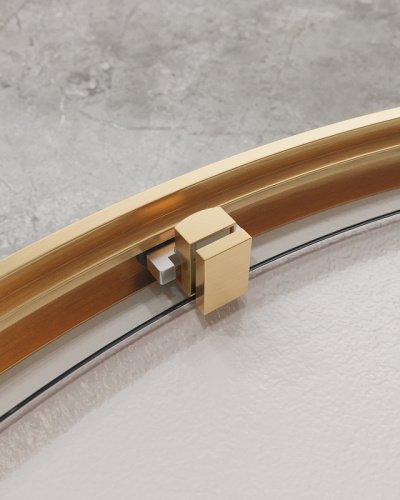 картинка Душевой уголок Cezares Molveno 90x90 MOLVENO-R-1-90-C-BORO-IV профиль Брашированное золото стекло прозрачное от магазина Сантехстрой