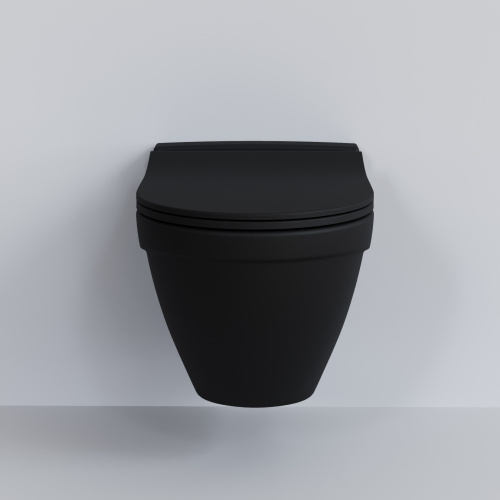 картинка Сиденье д/унитаза Ambassador Nord 132T20201S (тонкое) ЧЕРНОЕ МАТОВОЕ от магазина Сантехстрой