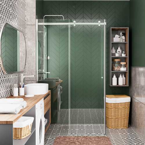картинка Душевая стенка WasserKRAFT Vils 80 56R06-RP80 профиль Хром стекло прозрачное от магазина Сантехстрой