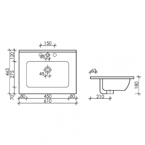 картинка Раковина Ceramica Nova Element 61 CN7001MB Черная матовая от магазина Сантехстрой