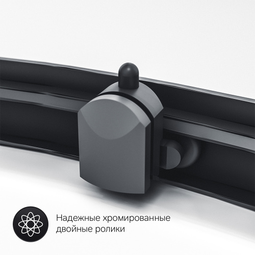 картинка W90G-401-080BT Душевое ограждение Gem 1/4 Rond 80x80 стекло прозрачное, профиль черный матовый, без от магазина Сантехстрой