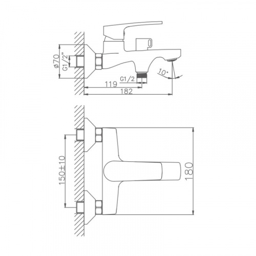 картинка Смеситель для ванны Haiba (HB60587) от магазина Сантехстрой