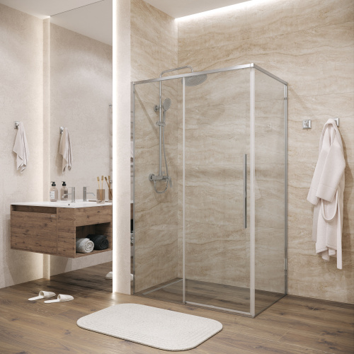 картинка Душевое ограждение Grossman Galaxy 100.K33.01.130.10.00-200.K33.01.90.10.00 (130х90х195) раздвижная,хром,стекло прозрачное,2 места от магазина Сантехстрой