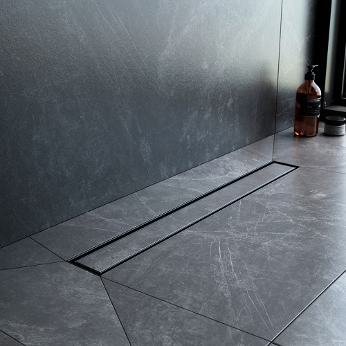 картинка W01SC-U11-060-04BM MasterFlow Трап для душа линейный универс затвор Tile 60см цвет черн мат от магазина Сантехстрой