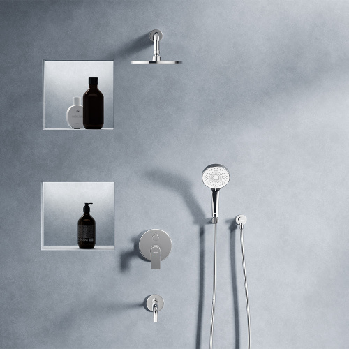 картинка 947510000 Apollo встраиваемая душевая система с ванно-душевым смесителем и изливом, хром от магазина Сантехстрой