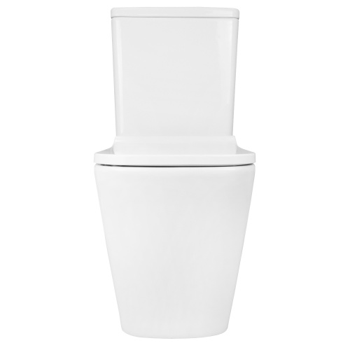 картинка Унитаз-компакт Azario Quadro 605x340x810 напольный, смыв "Торнадо", безободковый с сидением микролифт и арматурой, белый (AZ-2175 UQ1) от магазина Сантехстрой