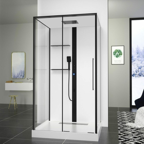 картинка Душевая кабина Black&White Galaxy G8038 110x90 8038000 с гидромассажем от магазина Сантехстрой