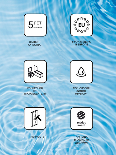 картинка Умывальник Ravak угловой 10° 65 R из литого мрамора правый от магазина Сантехстрой